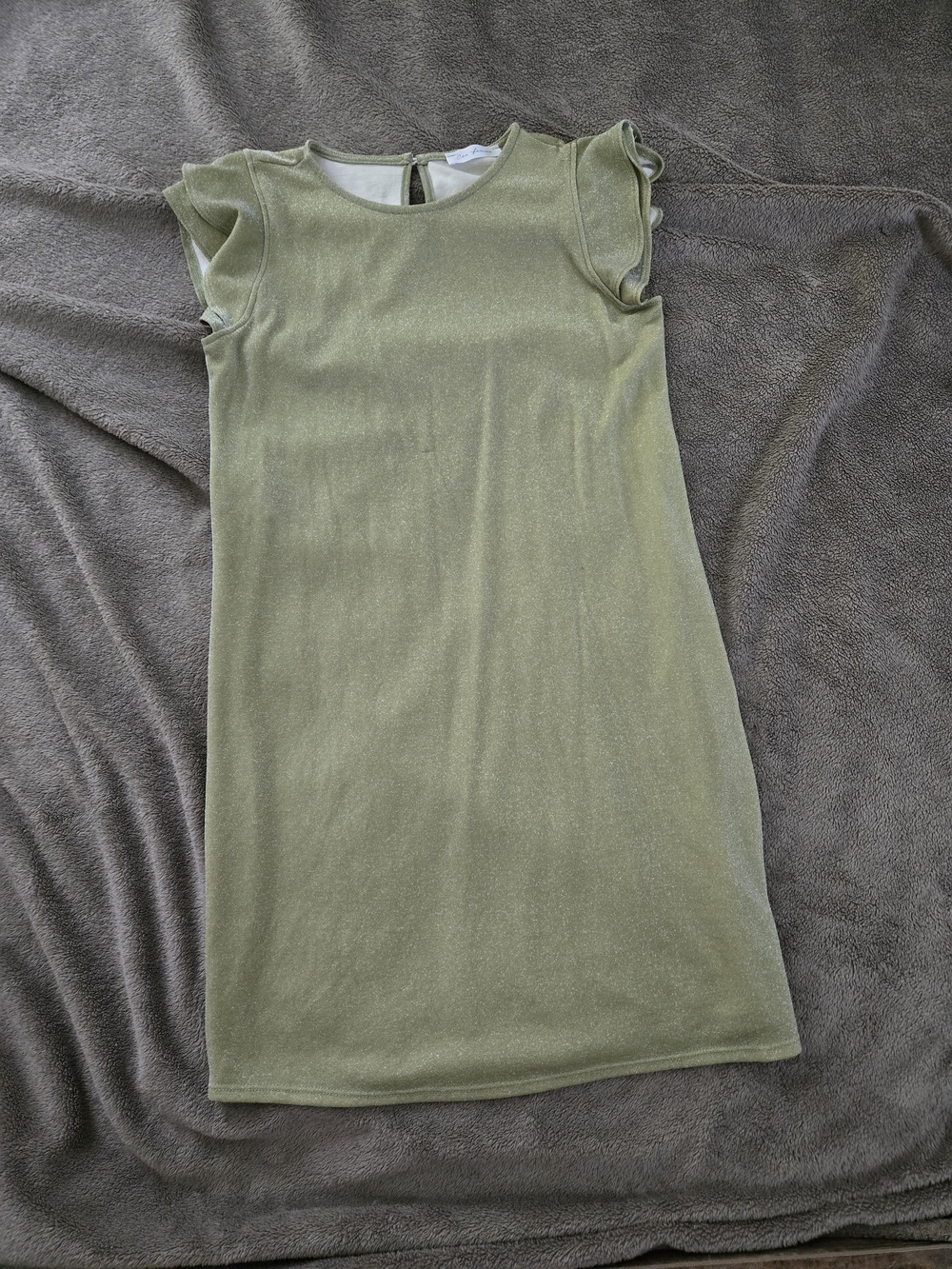 Women's Olive Green Flutter Sleeve Mini Dress